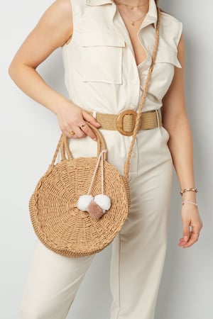 Borsa da spiaggia rotonda - bianco sporco  h5 Immagine6